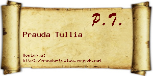 Prauda Tullia névjegykártya
